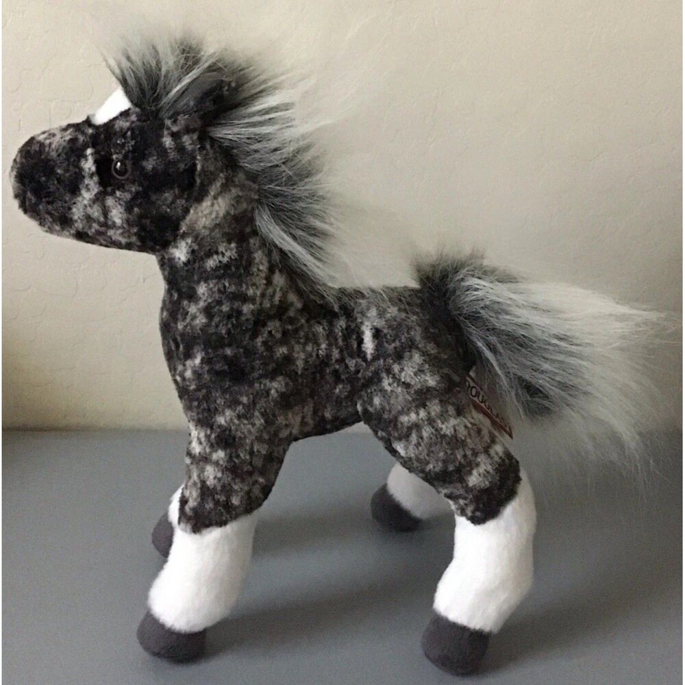 DOUGLAS Toys Majestic Gray & White Dapple Foal Plush 11” Pony Horse #4551 NWOT